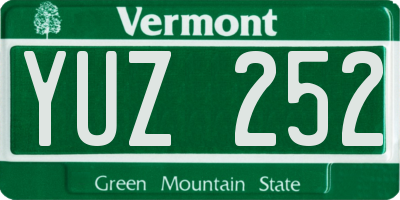 VT license plate YUZ252