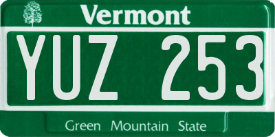 VT license plate YUZ253