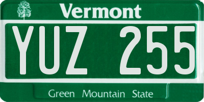 VT license plate YUZ255