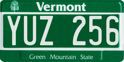 VT license plate YUZ256