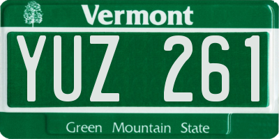 VT license plate YUZ261