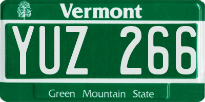 VT license plate YUZ266