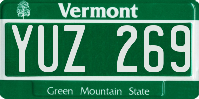 VT license plate YUZ269