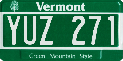 VT license plate YUZ271