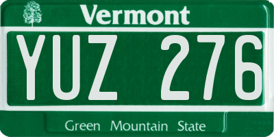 VT license plate YUZ276