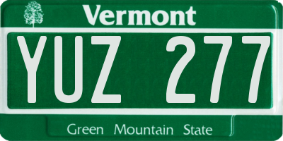 VT license plate YUZ277