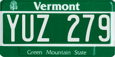 VT license plate YUZ279