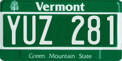 VT license plate YUZ281