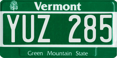 VT license plate YUZ285