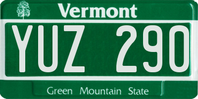 VT license plate YUZ290