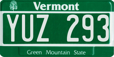 VT license plate YUZ293
