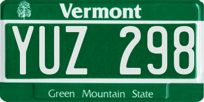 VT license plate YUZ298