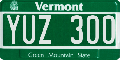 VT license plate YUZ300
