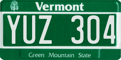 VT license plate YUZ304