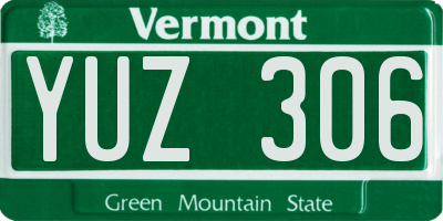 VT license plate YUZ306