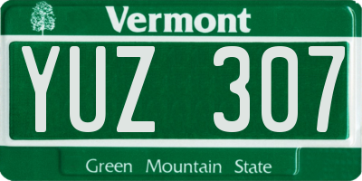 VT license plate YUZ307