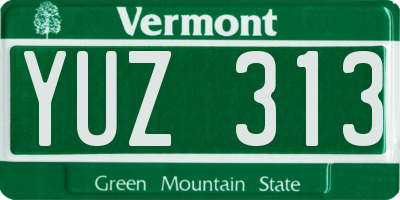 VT license plate YUZ313
