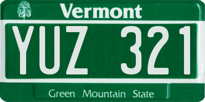 VT license plate YUZ321