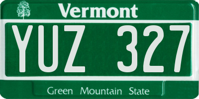 VT license plate YUZ327