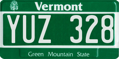 VT license plate YUZ328