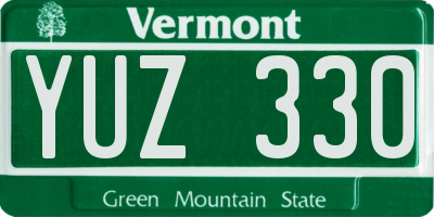 VT license plate YUZ330