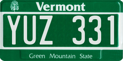 VT license plate YUZ331