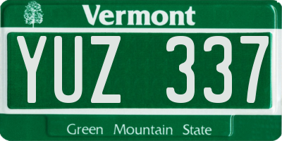 VT license plate YUZ337