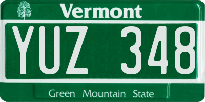 VT license plate YUZ348