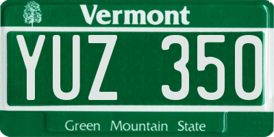 VT license plate YUZ350