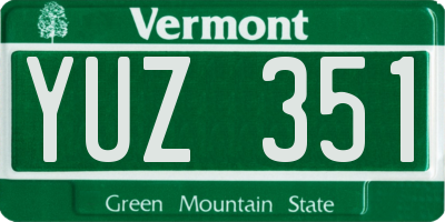 VT license plate YUZ351