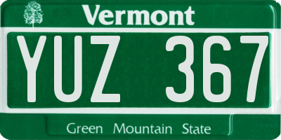 VT license plate YUZ367