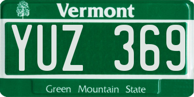 VT license plate YUZ369
