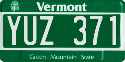 VT license plate YUZ371