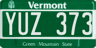 VT license plate YUZ373