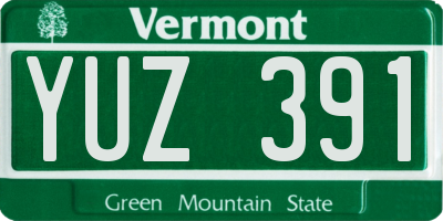 VT license plate YUZ391