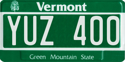 VT license plate YUZ400