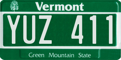 VT license plate YUZ411