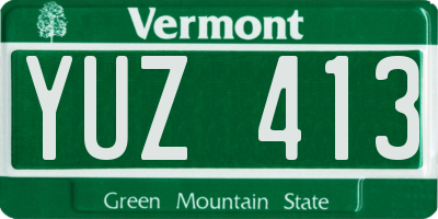 VT license plate YUZ413
