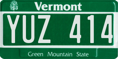 VT license plate YUZ414