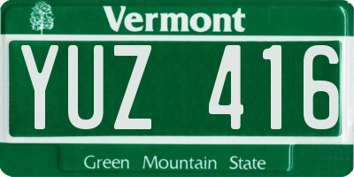 VT license plate YUZ416