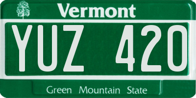VT license plate YUZ420