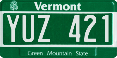 VT license plate YUZ421