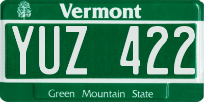 VT license plate YUZ422