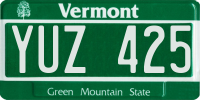 VT license plate YUZ425