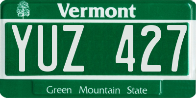 VT license plate YUZ427
