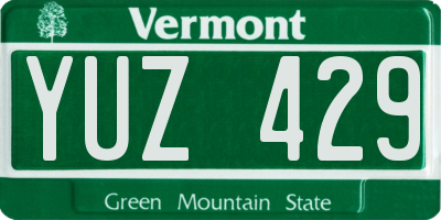 VT license plate YUZ429
