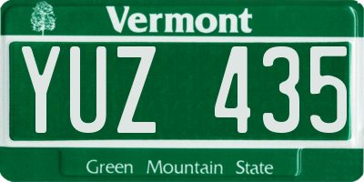 VT license plate YUZ435