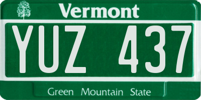 VT license plate YUZ437