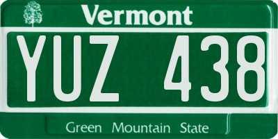VT license plate YUZ438