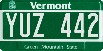 VT license plate YUZ442